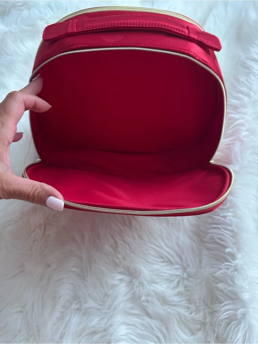 Estée Lauder Limited Edition Red Polka Dot Train Case Cosmetic Bag